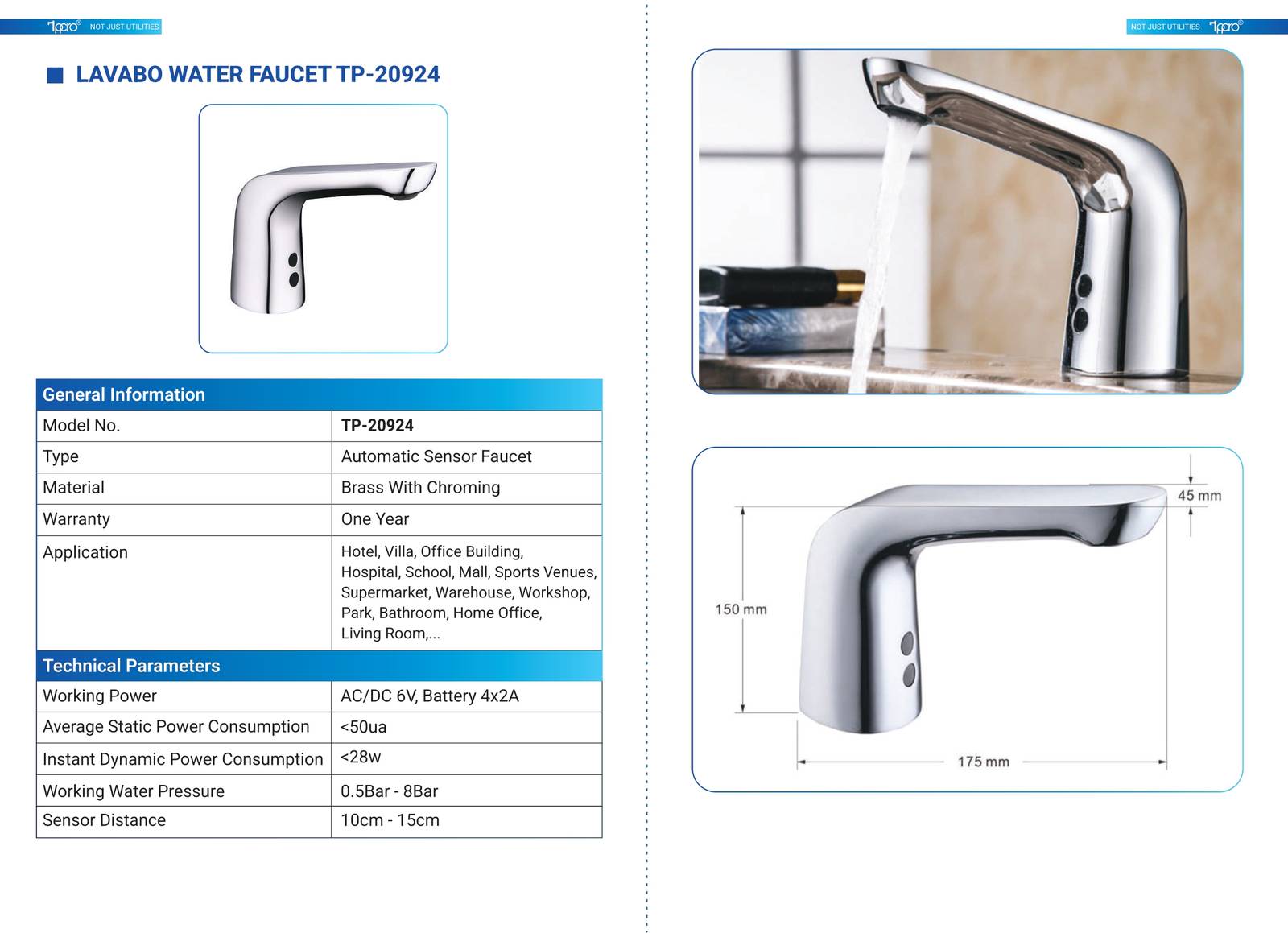 Thiết bị vệ sinh cảm ứng TPPRO Catalogue và Bảng giá mới nhất  /Page 20